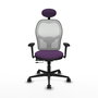 PIQUERAS Y CRESPO Silla de oficina Jorquera con mecanismo Sincro/Traslack, Morado y Blanco