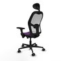 PIQUERAS Y CRESPO Silla de oficina Jorquera con mecanismo Sincro/Traslack, Morado y Blanco
