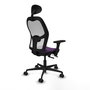 PIQUERAS Y CRESPO Silla de oficina Jorquera con mecanismo Sincro/Traslack, Morado y Blanco