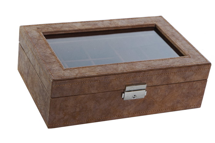 DKD Home Decor Joyero PU MDF 25X16,5X8,5 Marrón
