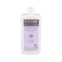 Cattier Champú Extra Suave 1 Litro - Con Proteínas de Trigo para Suavizar y Dar Brillo - Para Todo Tipo de Cabellos - Fórmula Ultrasuave pH Equilibrado