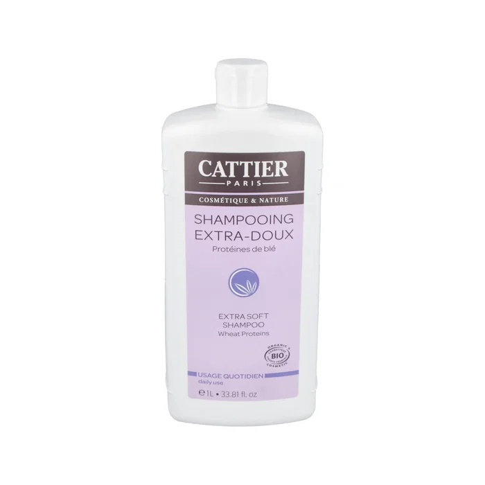 Cattier Champú Extra Suave 1 Litro - Con Proteínas de Trigo para Suavizar y Dar Brillo - Para Todo Tipo de Cabellos - Fórmula Ultrasuave pH Equilibrado Cattier Champú Extra Suave 1 Litro - Con Proteínas de Trigo para Suavizar y Dar Brillo - Para Todo Tipo de Cabellos - Fórmula Ultrasuave pH Equilibrado