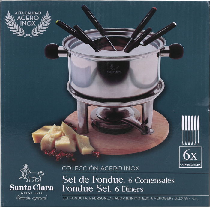 Santa Clara Fondue Acero Inox para 6 Comensales Set (2 Unidades)