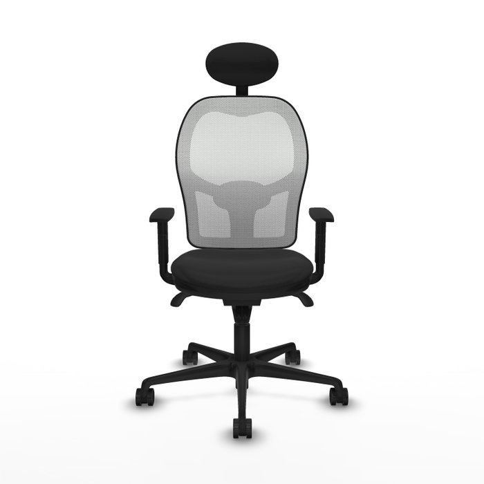 PIQUERAS Y CRESPO Silla de oficina Jorquera con mecanismo Sincro, similpiel negro y malla blanca