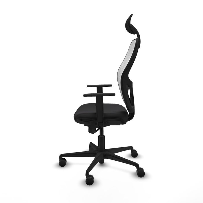 PIQUERAS Y CRESPO Silla de oficina Jorquera con mecanismo Sincro, similpiel negro y malla blanca