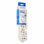 Edm Base Múltiple 3 Tomas Schuko con Interruptor, 2 Puertos USB A + C (Fast Charging), Cable 1.5m H05VV-F 3G1.5mm², 16A 250V~, Blanco
