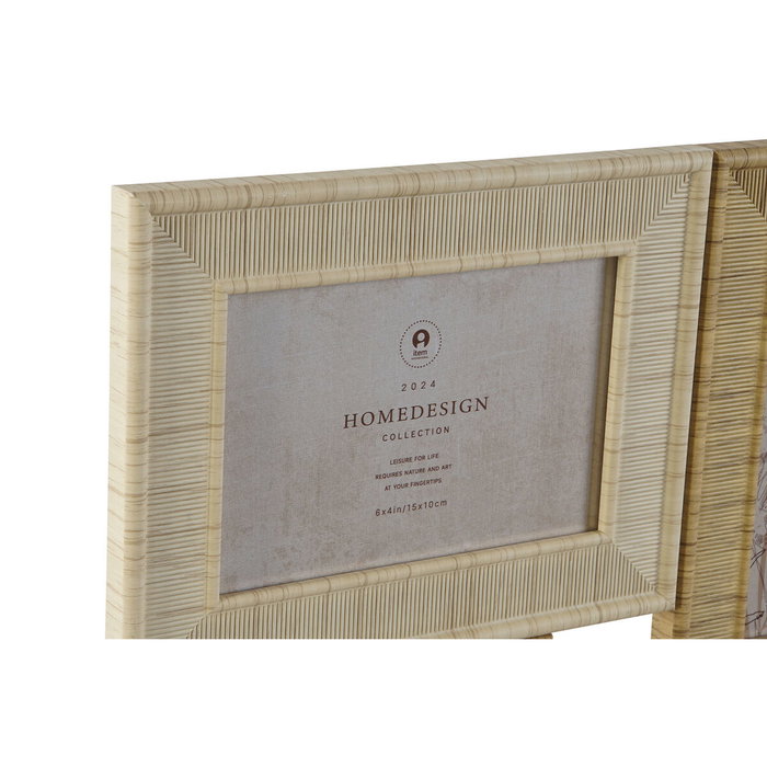 DKD Home Decor Marco Multifoto Scandi para 4 Fotos, Símil Madera Natural/Beige