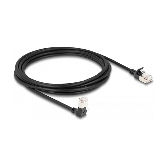 DeLOCK Cable de red RJ45 Cat.6A S/FTP Slim 90° 3 m Negro DeLOCK Cable de red RJ45 Cat.6A S/FTP Slim 90° 3 m Negro