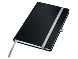 Leitz Style Cuaderno Tapa Dura Din A5 80 Hojas Liso Negro Satinado con Cierre Elástico y Bolsillo