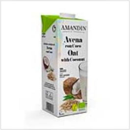 AMANDIN Bebida Vegetal De Avena Con Coco 1Lt Ecológica Pack 6 Unidades