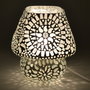 DKD Home Decor Lámpara de Sobremesa de Cristal con Mosaico Mandala Blanco