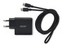 Acer Cargador GaN de 67W con 2 puertos USB-C y 1 USB-A, Negro