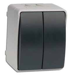 SIMON Interruptor y Conmutador Doble Estanco Superficial 10/16A 250V