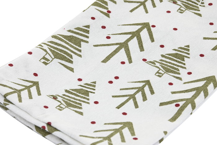 DKD Home Decor Paño Navidad Alpina Verde Rojo Algodón 0.2 x 40 x 60 cm Set 3 Piezas