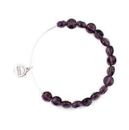 Alex And Ani Pulsera de Metal Morada con Piedras y Cierre Ajustable