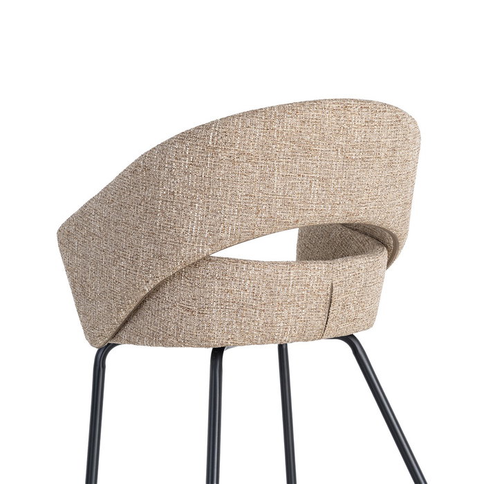 Silla Brazos Taupe Tejido-Metal 59 X 61 X 82 cm (Set de 2) Silla Brazos Taupe Tejido-Metal 59 X 61 X 82 cm (Set de 2)