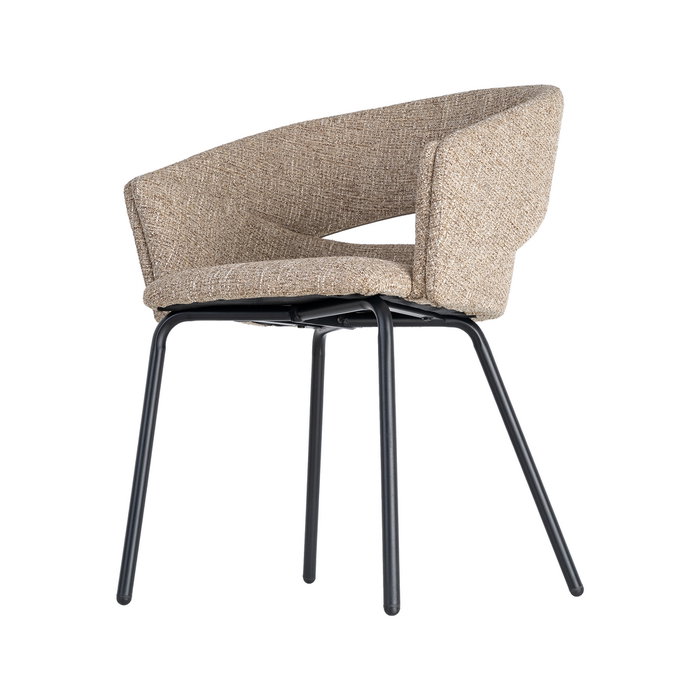 Silla Brazos Taupe Tejido-Metal 59 X 61 X 82 cm (Set de 2) Silla Brazos Taupe Tejido-Metal 59 X 61 X 82 cm (Set de 2)