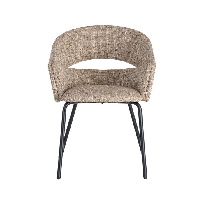 Silla Brazos Taupe Tejido-Metal 59 X 61 X 82 cm (Set de 2) Silla Brazos Taupe Tejido-Metal 59 X 61 X 82 cm (Set de 2)