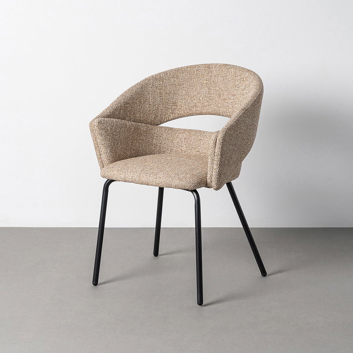 Silla Brazos Taupe Tejido-Metal 59 X 61 X 82 cm (Set de 2) Silla Brazos Taupe Tejido-Metal 59 X 61 X 82 cm (Set de 2)