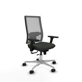 PIQUERAS Y CRESPO Silla de oficina Horna con mecanismo Sincro/Traslack, Tela Negra y Malla Gris