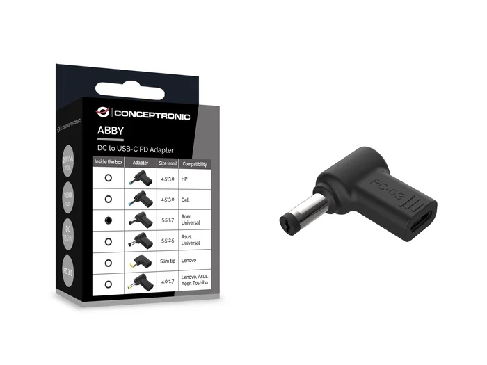 Conceptronic Adaptador USB-C a DC para Acer/Universal 5.5x1.7mm, 18-20V ABBY15PC03