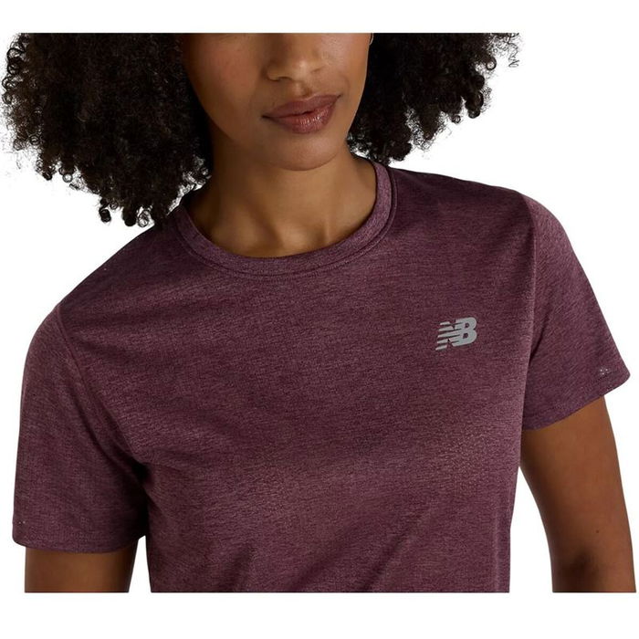 Camiseta de Manga Corta Mujer New Balance Ciruela 5-6 Años