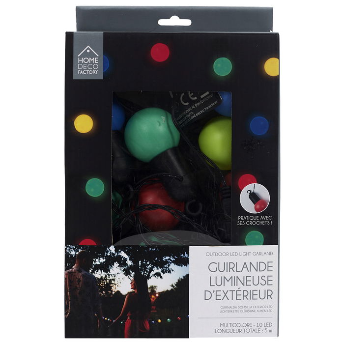 Home Deco Factory Guirnalda Exterior 10 LED Colo