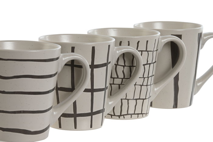 DKD Home Decor Tazas de Gres Moderno Relieve Surtidas DKD Home Decor Tazas de Gres Moderno Relieve Surtidas