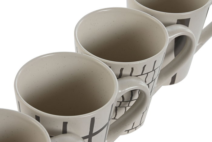 DKD Home Decor Tazas de Gres Moderno Relieve Surtidas DKD Home Decor Tazas de Gres Moderno Relieve Surtidas