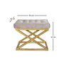 Atelier Del Sofa Puff Oro y Crema 50x42x40 cm, Estructura Metálica, Tapizado Poliéster Babyface, Elegante y Sofisticado
