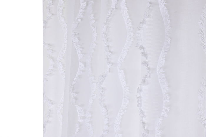 DKD Home Decor Cortina Boho Blanco 260 x 140 cm (2 Unidades) Poliester con 8 Anillas