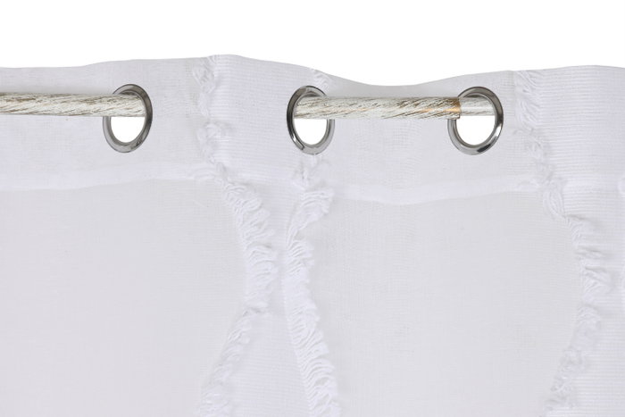DKD Home Decor Cortina de Poliéster Blanca con 8 Anillas 140x260 cm