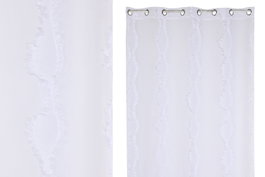 DKD Home Decor Cortina de Poliéster Blanca con 8 Anillas 140x260 cm