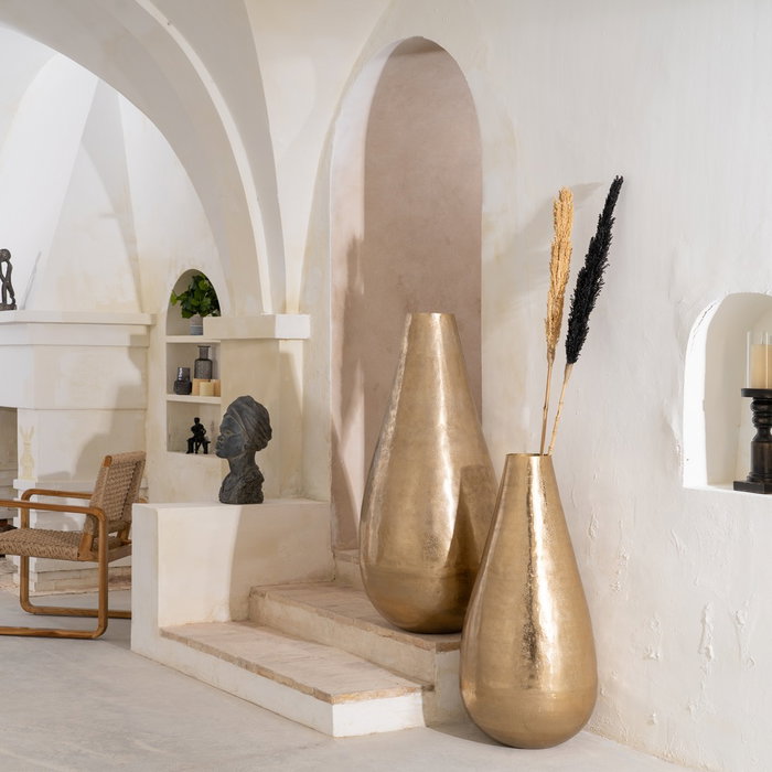 Rama Crema Fibra Natural Decoración 7 X 7 X 190 cm (Set de 2)