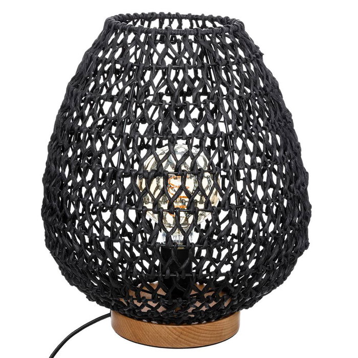 Atmosphera Lámpara de sobremesa Tressé negra, E27, Ø30 x 35,5 cm Atmosphera Lámpara de sobremesa Tressé negra, E27, Ø30 x 35,5 cm