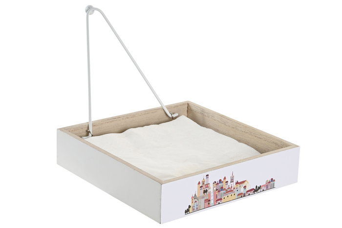 DKD Home Decor Servilleteros Casitas Multicolor Pack de 4