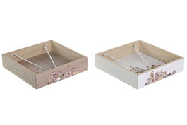 DKD Home Decor Servilleteros Casitas Multicolor Pack de 4