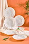 Hermia Juego de Platos de Servicio White Vidrio Blanco 21 cm (6 Piezas)