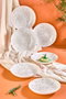 Hermia Juego de Platos de Servicio White Vidrio Blanco 21 cm (6 Piezas)