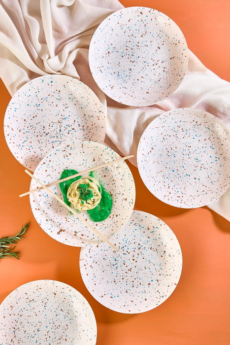 Hermia Juego de Platos de Servicio White Vidrio Blanco 21 cm (6 Piezas)