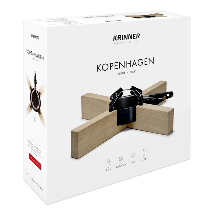 Krinner Copenhagen Base para árbol de Navidad de madera, 2,5 m / 12 cm