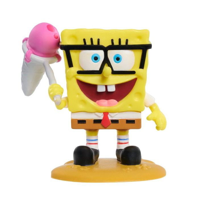 JUST PLAY Blister 5 Figuras de Bob Esponja Surtidas - Personajes Nickelodeon - Tamaño Aproximado 6.8 cm