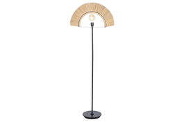 DKD Home Decor Lámpara Pie Colonial Natural Negro 26 x 152 x 56 cm Yute Hierro