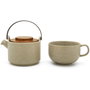 Bredemeijer Juego de Té Tea-for-one Umea Beige con Tapa de Acacia