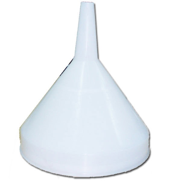 Embudo de plástico blanco de 17 cm, 1,0 litros Embudo de plástico blanco de 17 cm, 1,0 litros