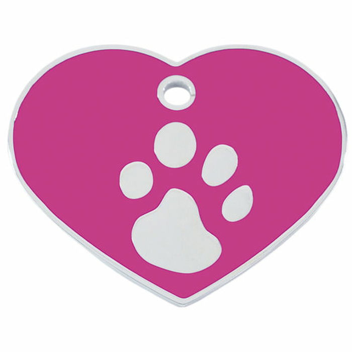 Placa identificativa para collar Imarc Heart Rosa Plateado