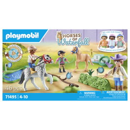 Playmobil 71495 Horses of Waterfall Granja Juguete, Set de 46 Piezas con Animales y Figuras, para Niños y Niñas de 4 a 10 Años, Multicolor