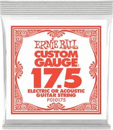Ernie Ball Cuerda de Guitarra Slinky Plana - 017.5, Set de Cuerdas Entorchadas para Guitarra Eléctrica con Ball End de Latón y Envoltorio Hermético