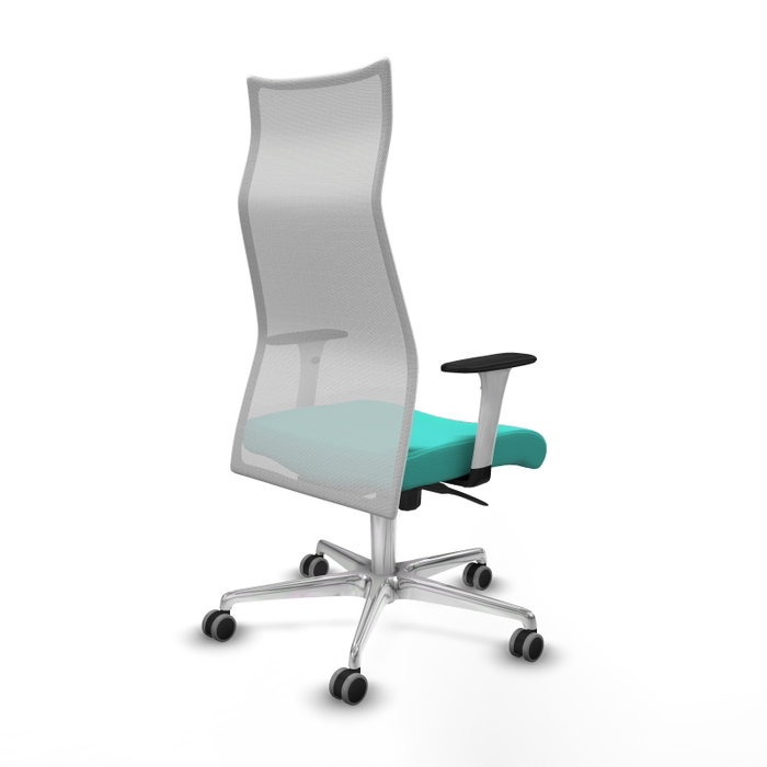 PIQUERAS Y CRESPO Sillón Albacete con Mecanismo Sincro, Similpiel Turquesa y Malla Blanco PIQUERAS Y CRESPO Sillón Albacete con Mecanismo Sincro, Similpiel Turquesa y Malla Blanco
