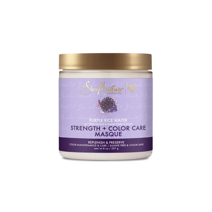 Shea Moisture Mascarilla Fortalecedora y Protectora del Color con Agua de Arroz Morado 227g Shea Moisture Mascarilla Fortalecedora y Protectora del Color con Agua de Arroz Morado 227g